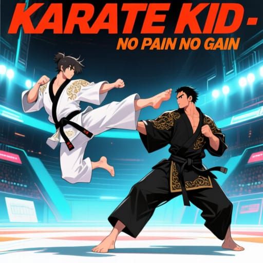 Futuristic Karate Masters in Combat Stance Poster