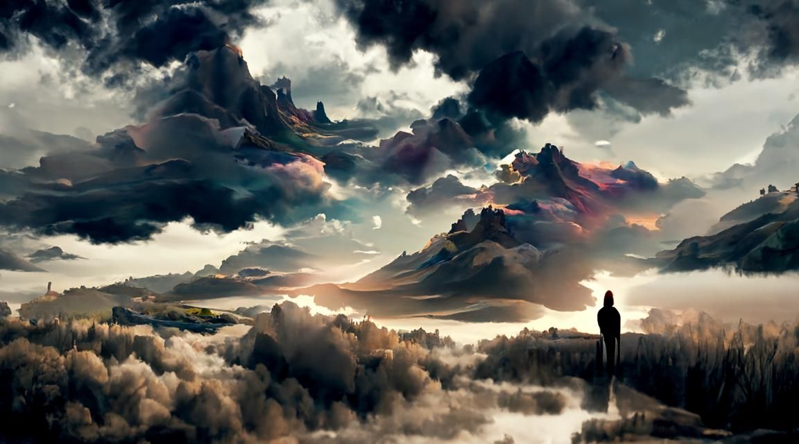 Dragons Fly Above Castle in Dreamy Landscape