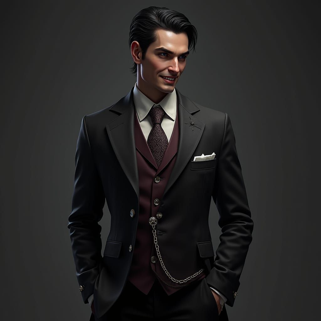 Sleek Nagaraja Vampire in Dark, Gothic Attire