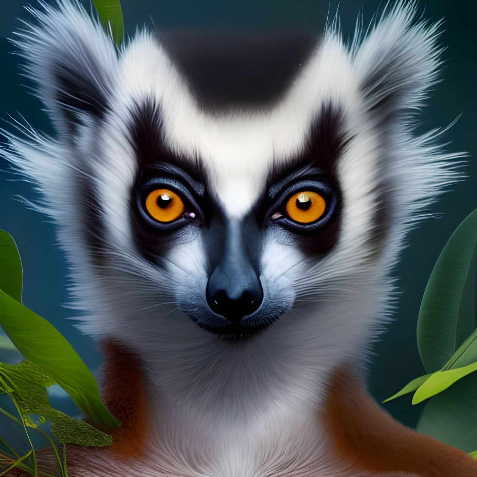 Detailed Lemur Portrait on Madagascar Beach