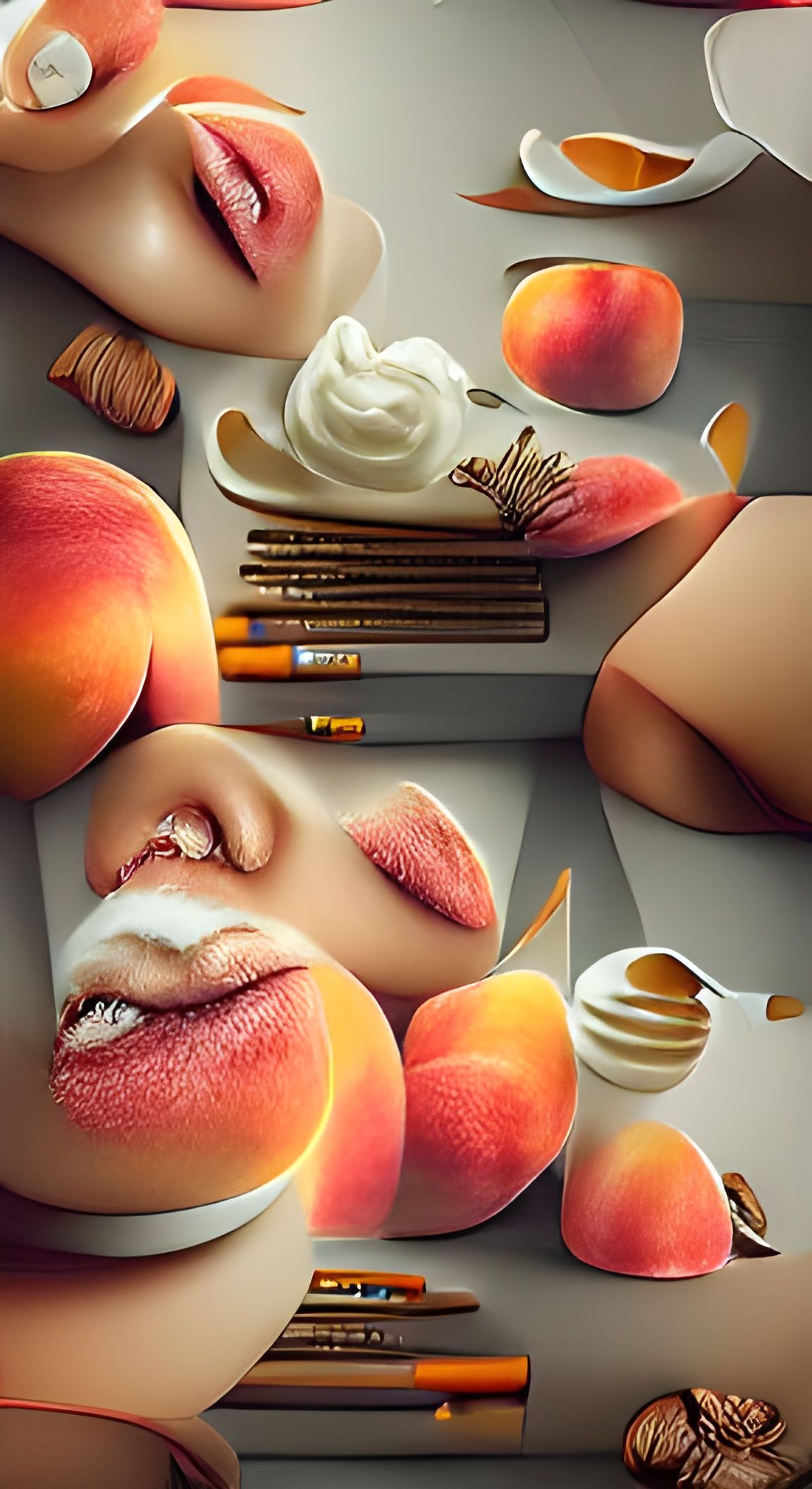Luscious Peaches and Cream: 8K Digital Illustration