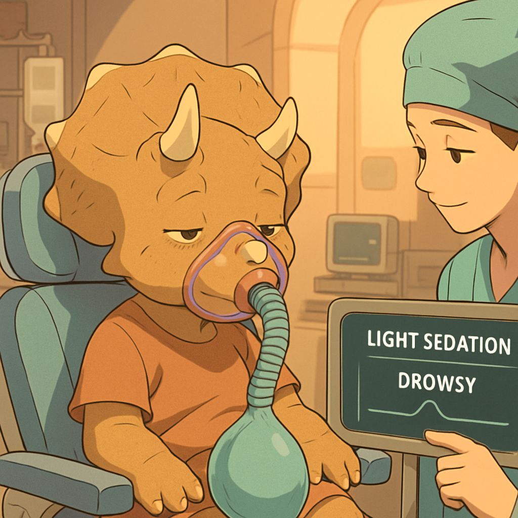 Anime Triceratops Child in Futuristic Surgery
