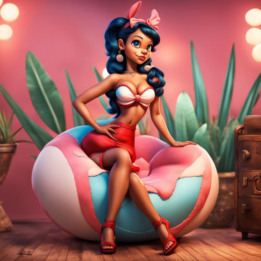 Nani Pelekai as Pinup Girl: Hyperrealistic Rendition