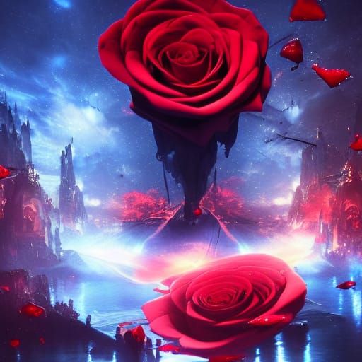 Glowing Roses with Black Eyes: A Digital Matte Painting