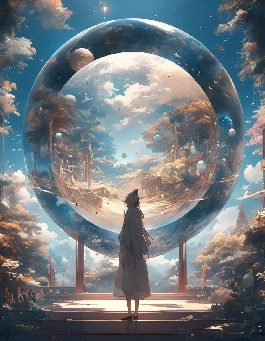 Glass Sphere Containing a Magical Universe
