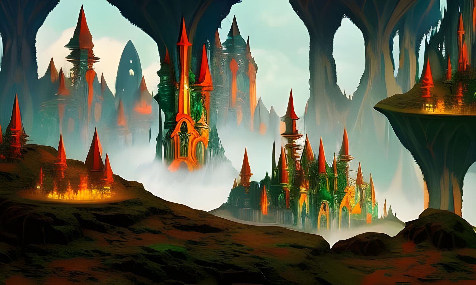 Elven Desert Cityscape: A Digital Art Masterpiece