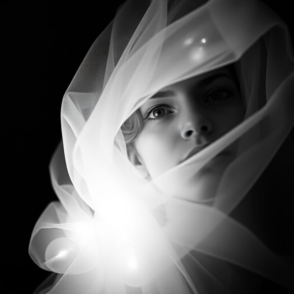 Sensual Monochrome Portrait in Dreamy Lighting