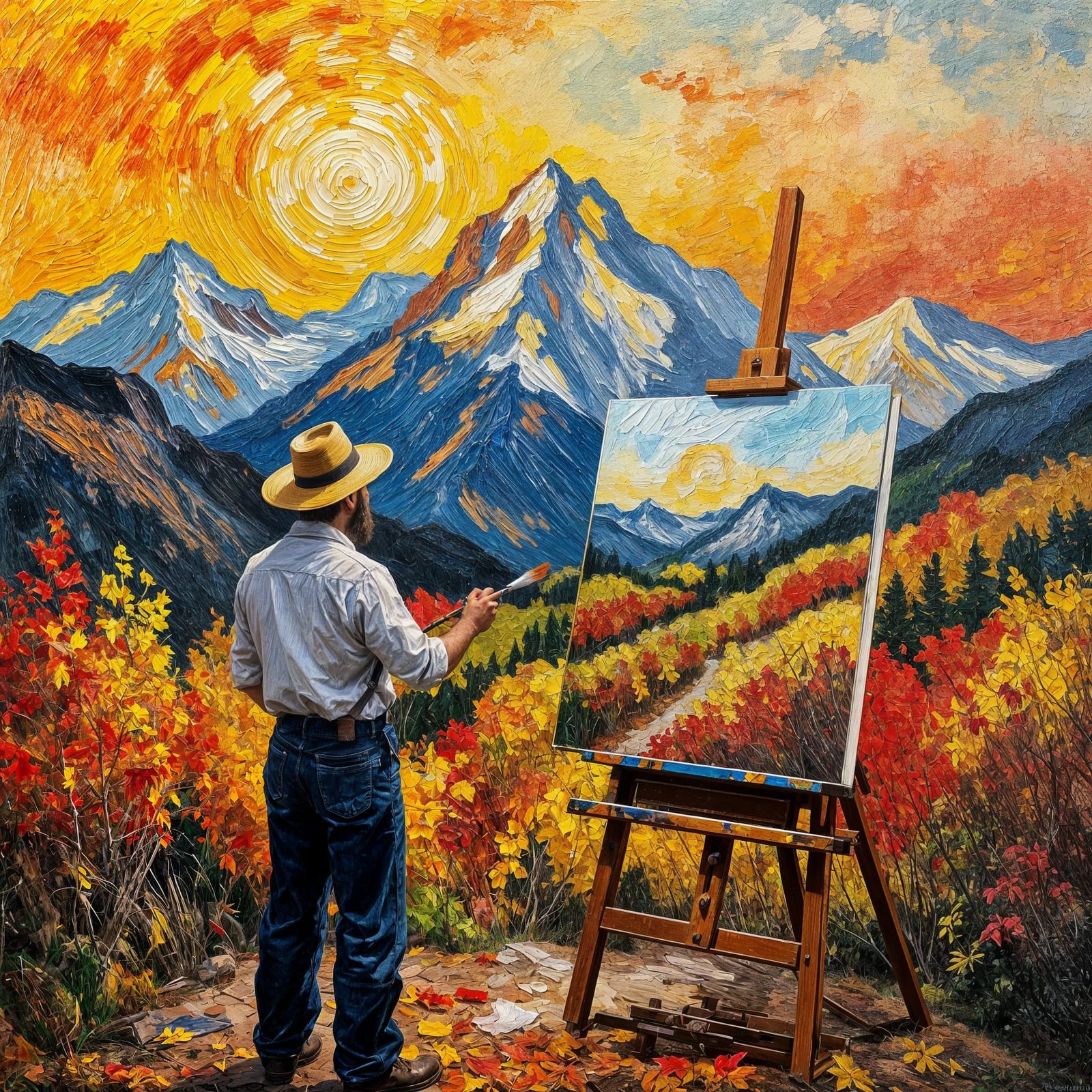 Artist Captures Autumn Mountain Landscape