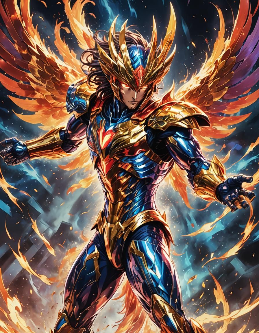 Phoenix Ikki Fight Scene in Anime Style