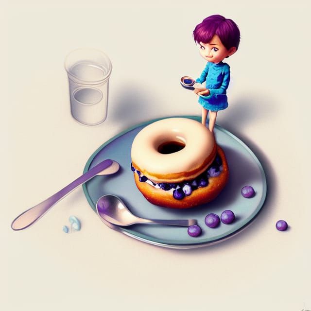 Blueberry Donuts: 3D Digital Art Inspired by Pixar