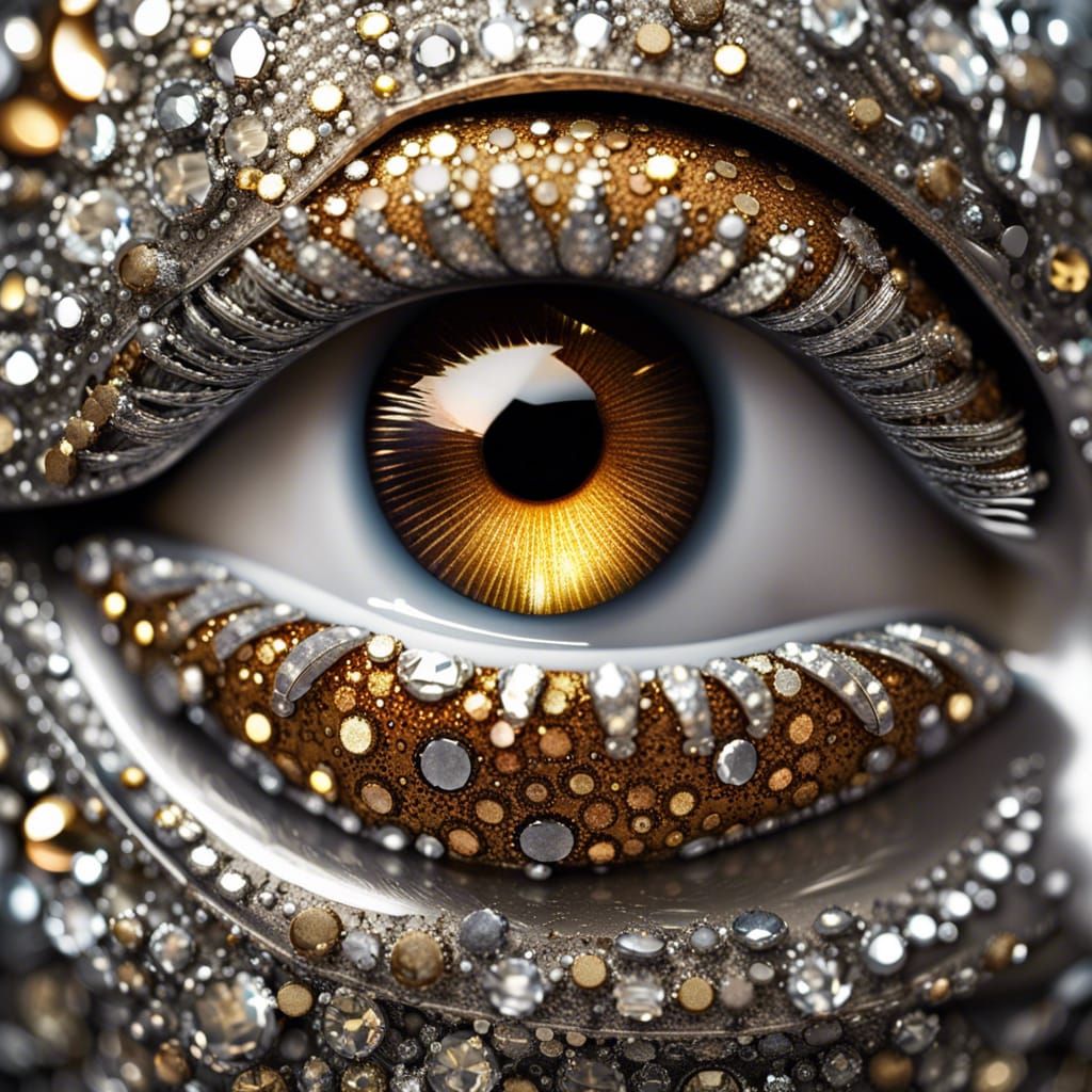 Close-up of a Sparkling Bejeweled Eye