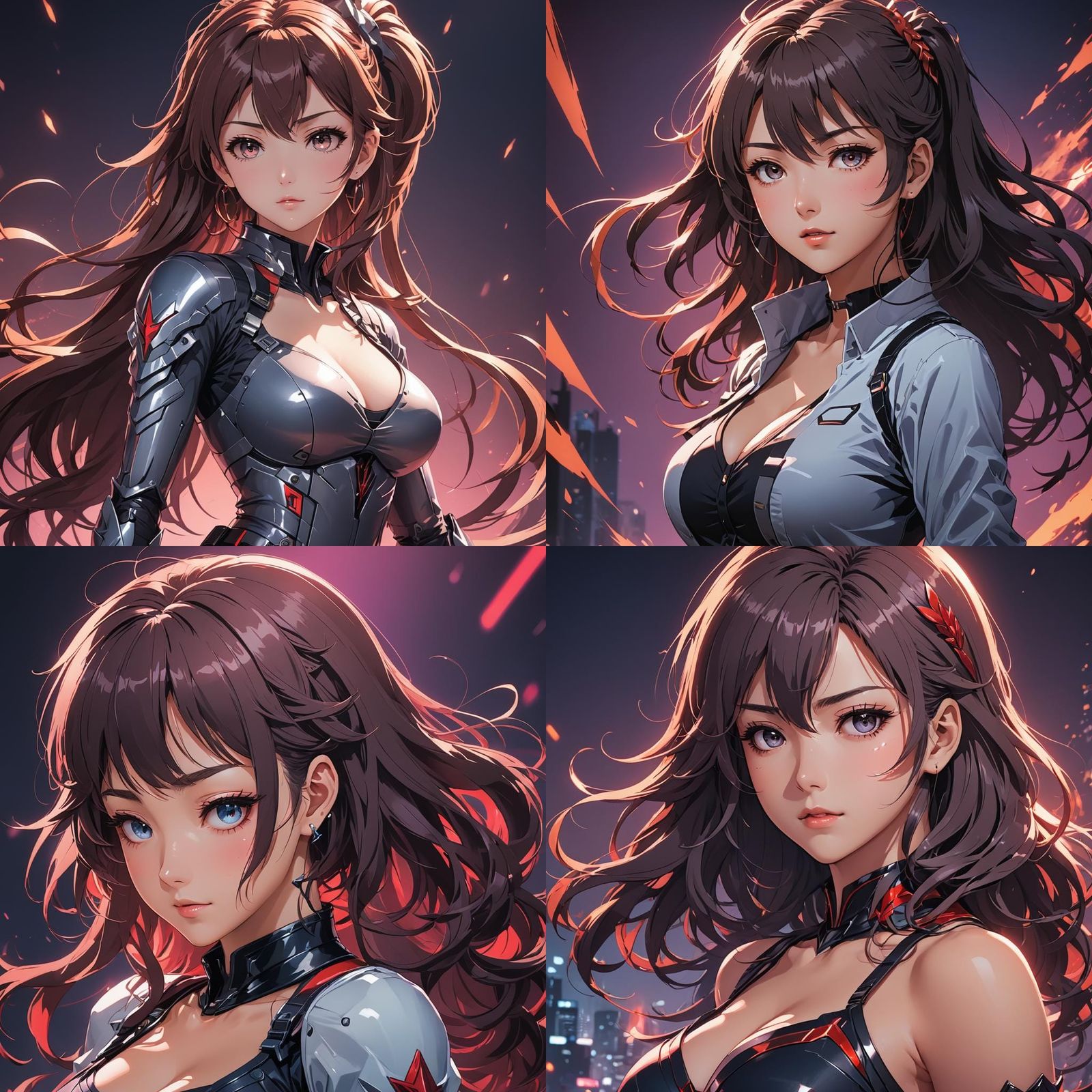 Anime Woman in Cel-Shaded Manga Style