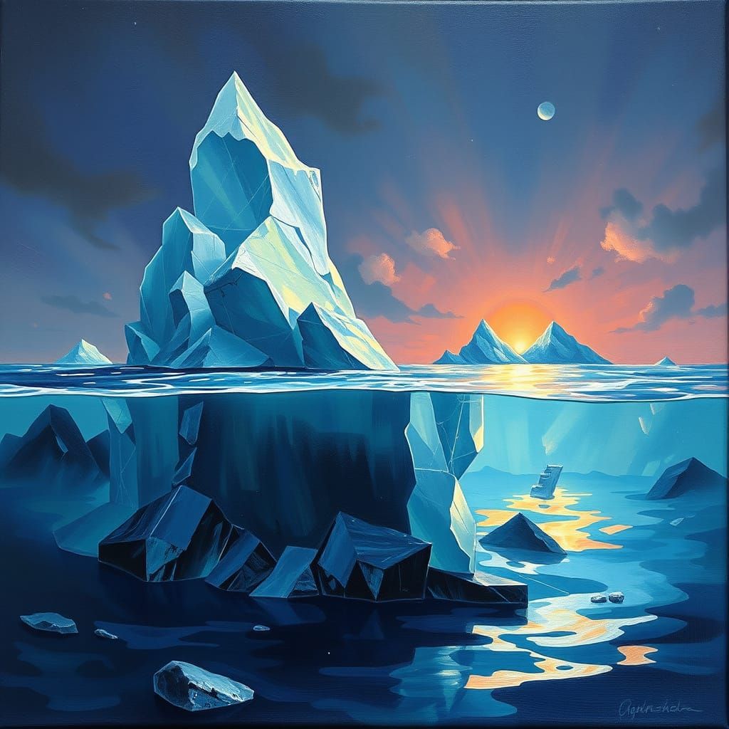 Glassy Crystal Sea Matte Painting