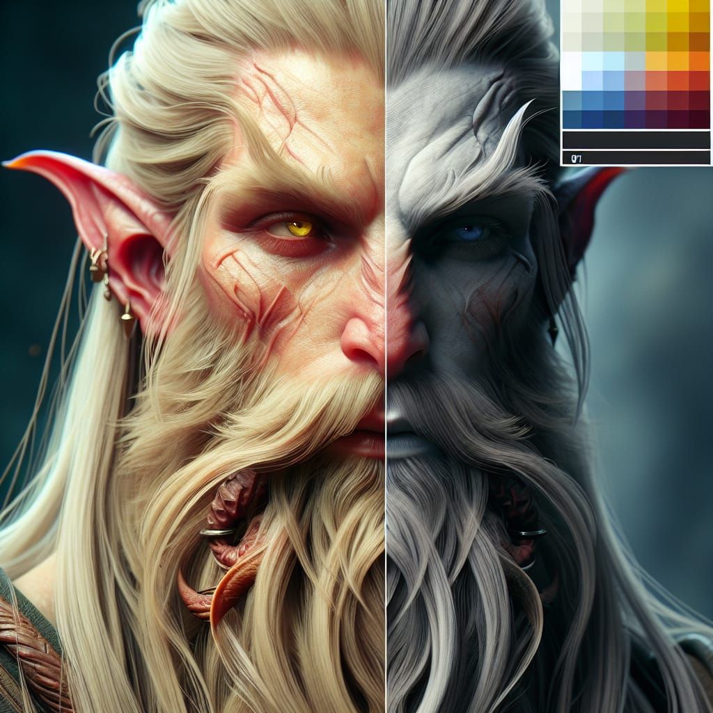 Detailed Matte Painting of a Male Firbolg