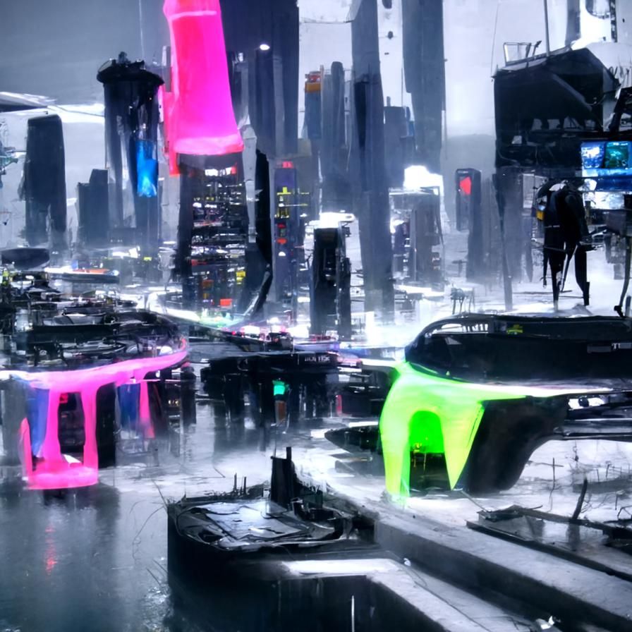 Neon-Lit Futuristic Cityscape