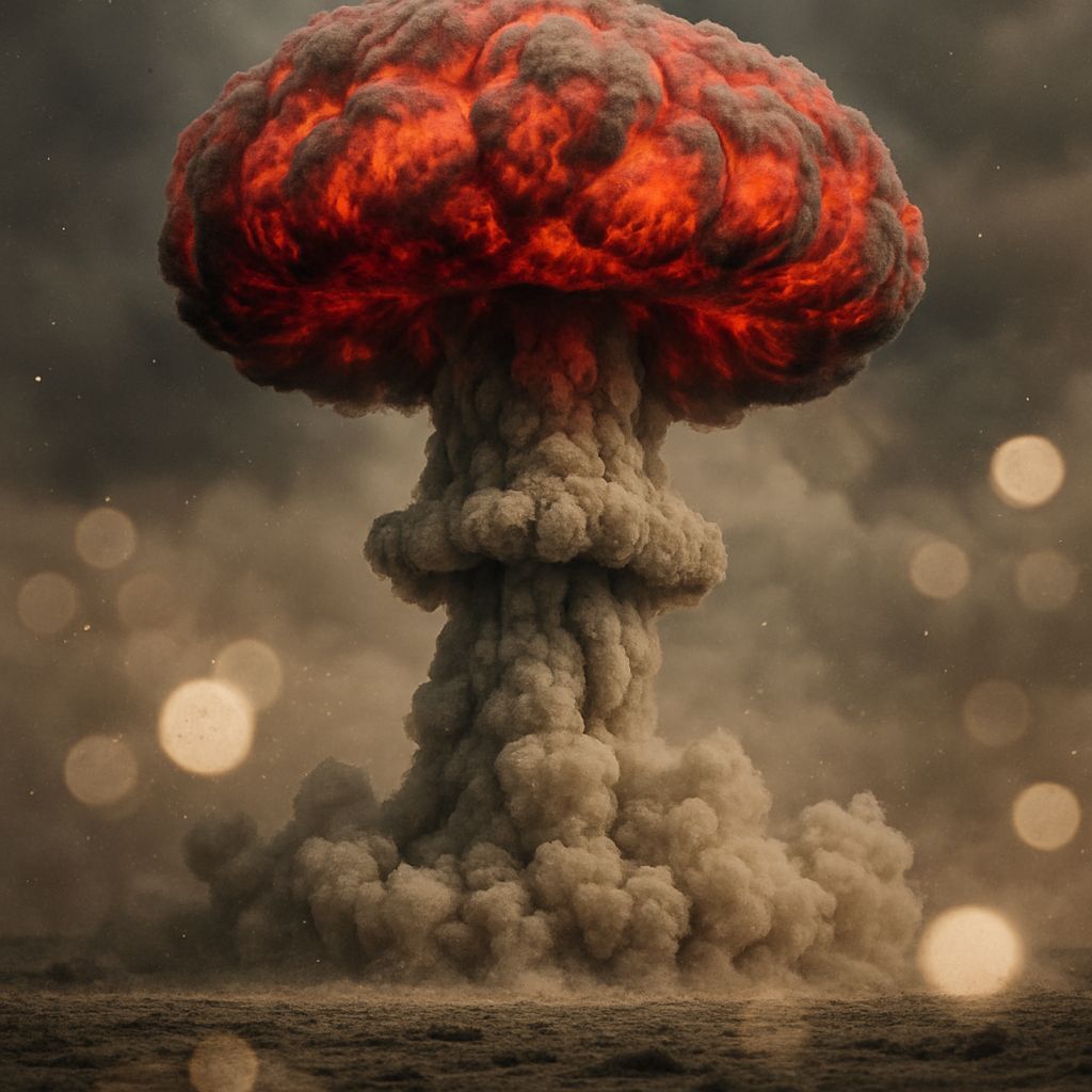 Nuclear Mushroom Cloud in Historic WW2 Photo Style