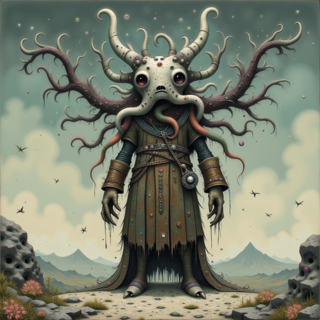 Aeternae Creature on Nordic Plain in Biomechanical Style