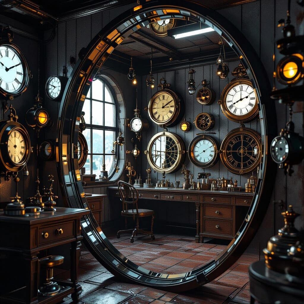 Colonial Antillean Clock Shack With Reflecting Mirrors