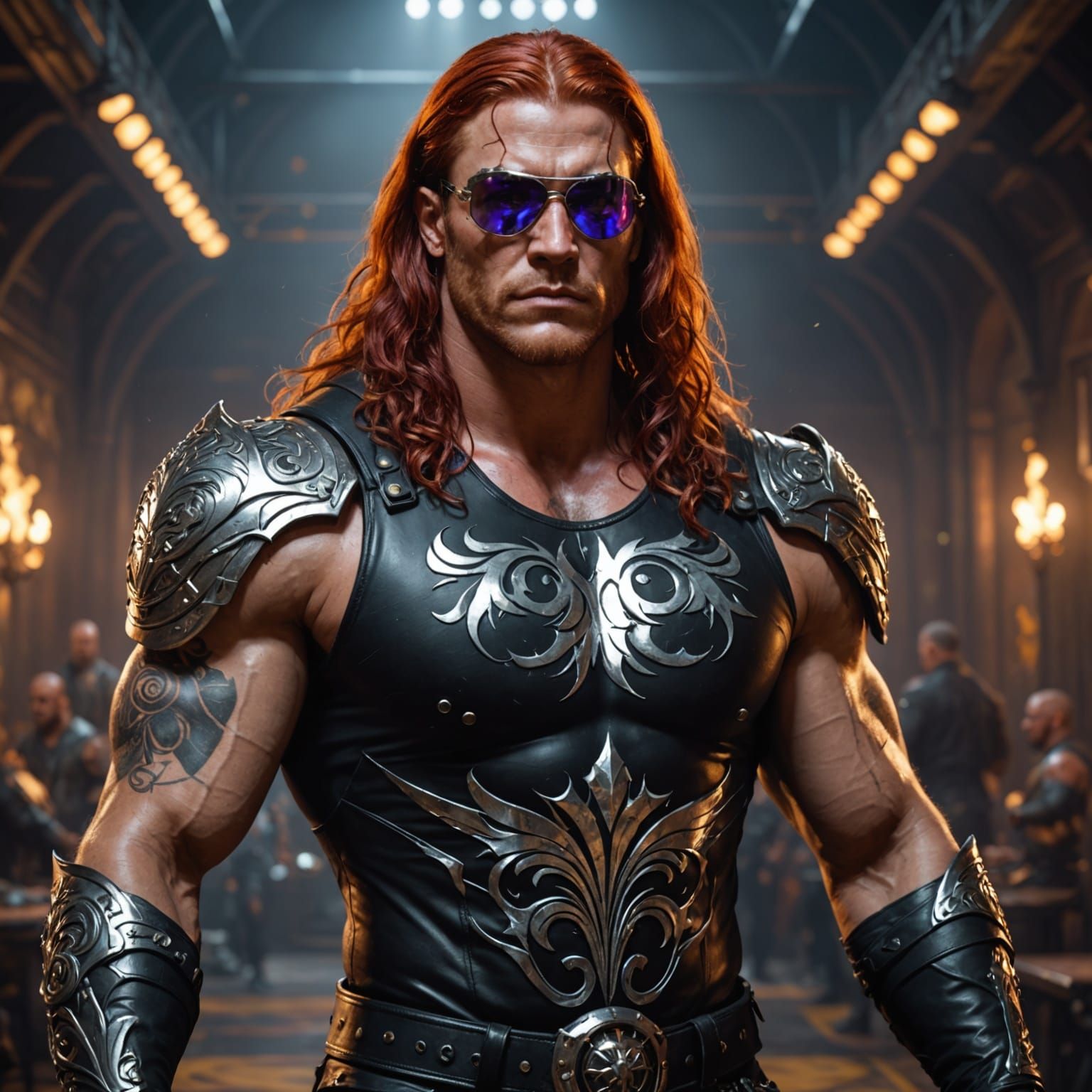 Ethereal Wrestler in Dark Fantasy Aesthetic