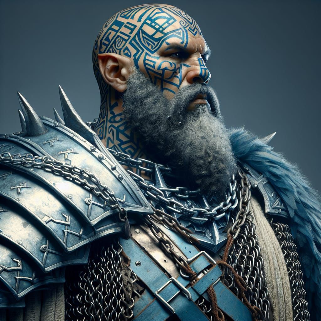 Goliath Barbarian in Detailed Matte Painting Style