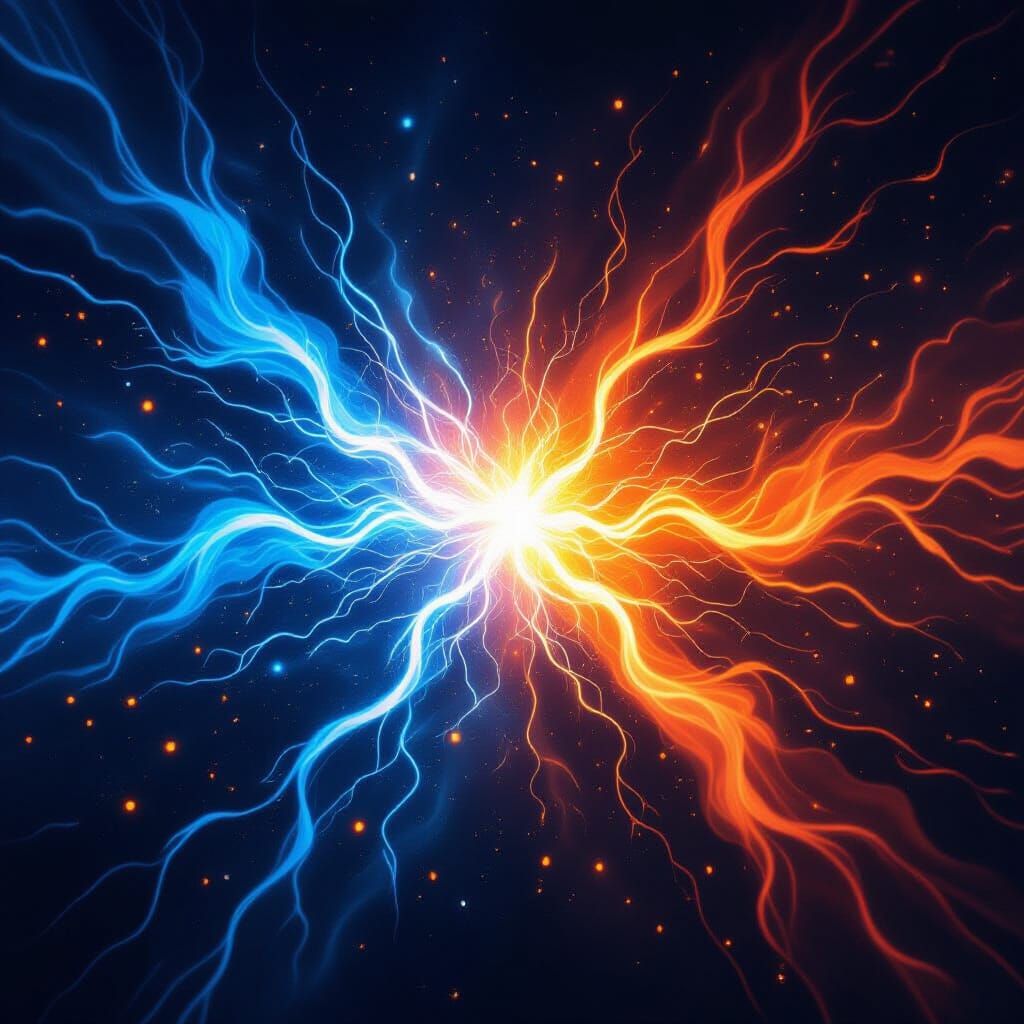 Abstract Expressionist Clash Of Electric Forces