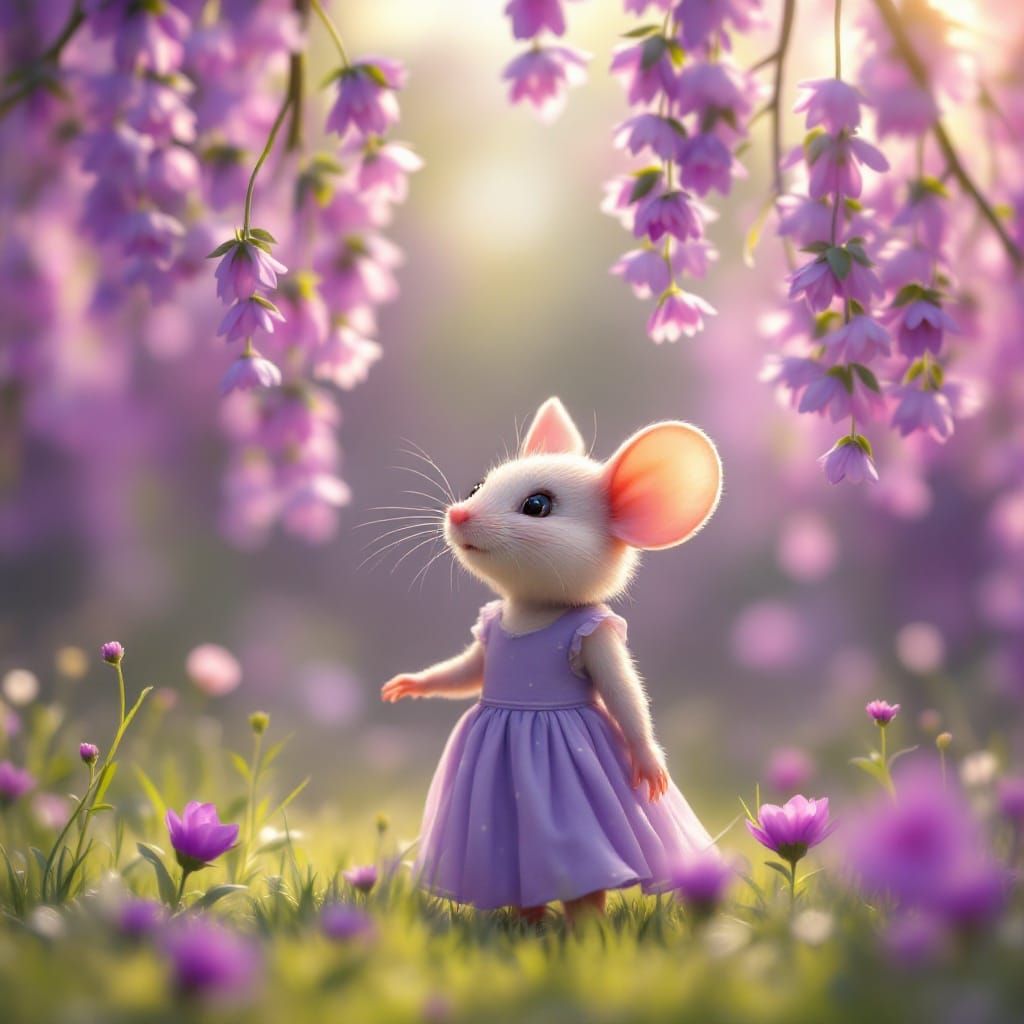 Whimsical Purple Floral Wonderland in Hyperdetailed Digital ...