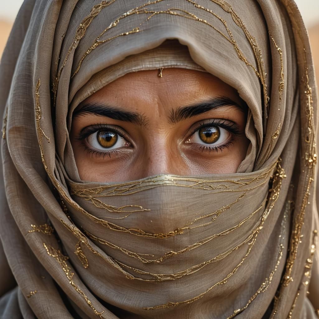 Afghan Woman in Niqab: Vibrant Professional Portrait