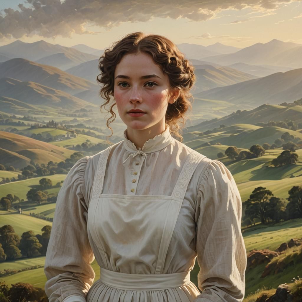 Neo-Classical Portrait of Woman in Landscape