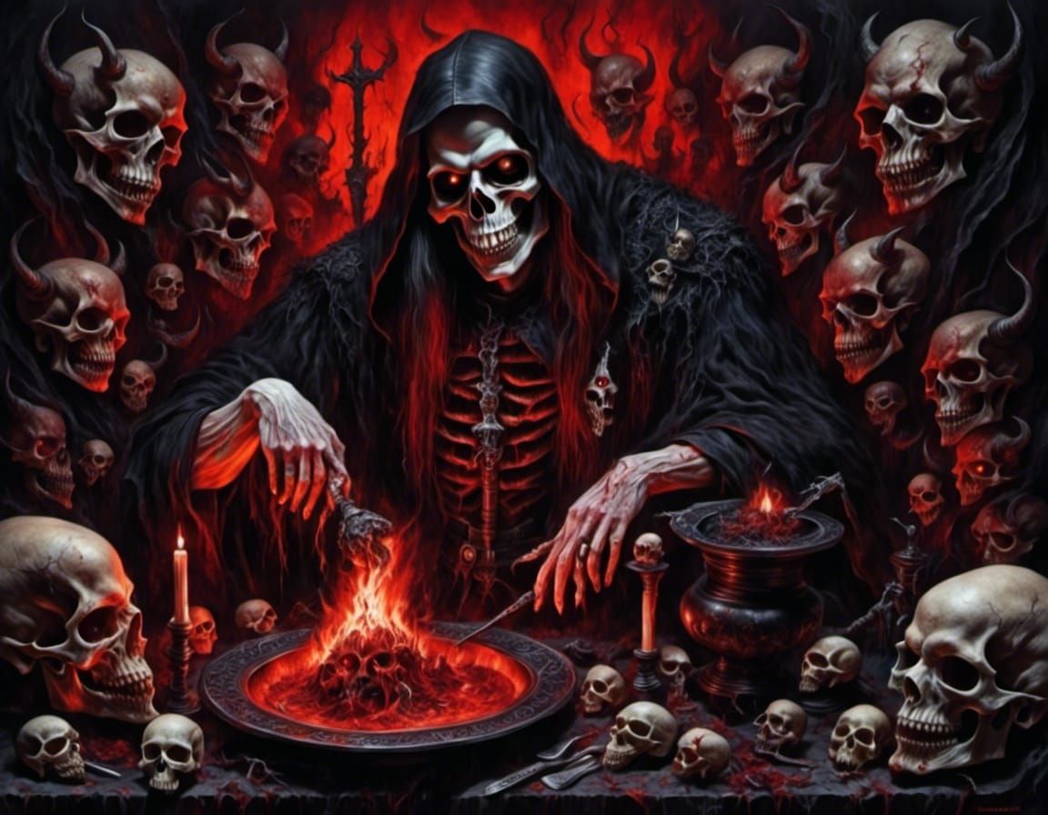grim reaper feasting on souls