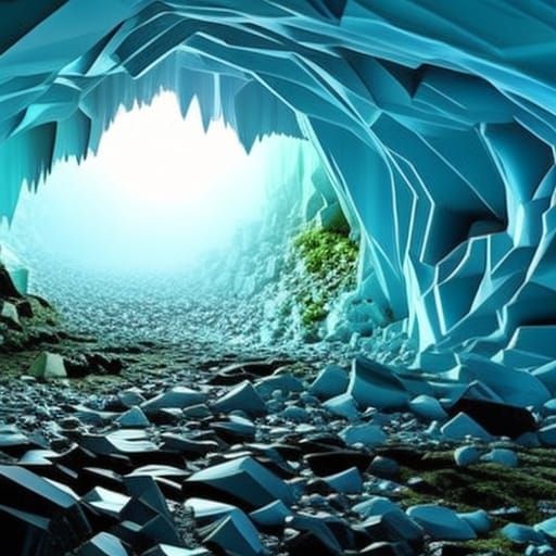 Detailed Crystal Cave with Dynamic Lighting