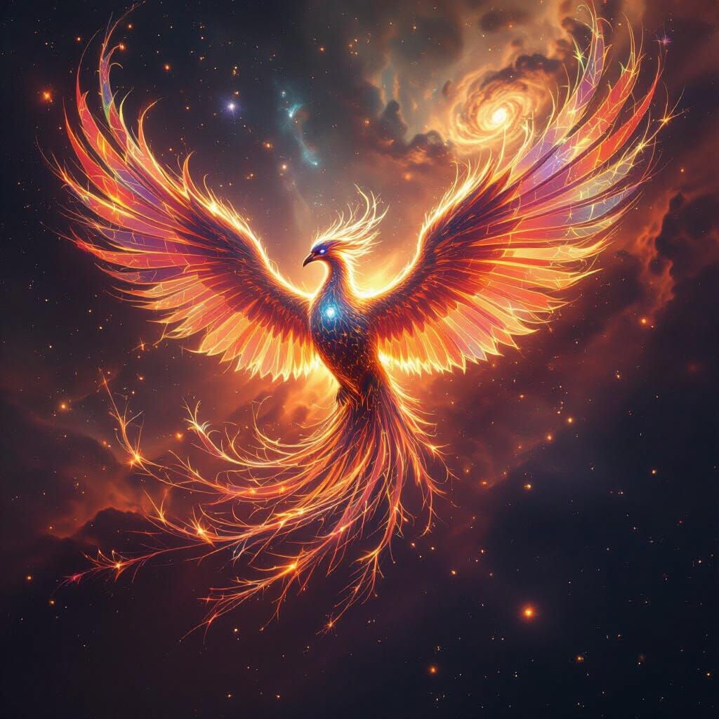 Cosmic Phoenix of Plasma and Stardust in Unreal Engine