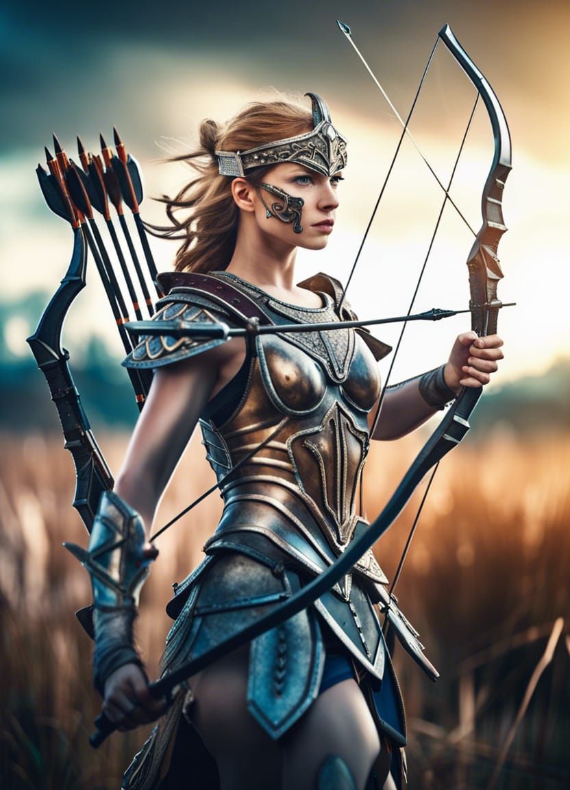 Centauress Warrior on Battlefield in Hyperrealistic Style