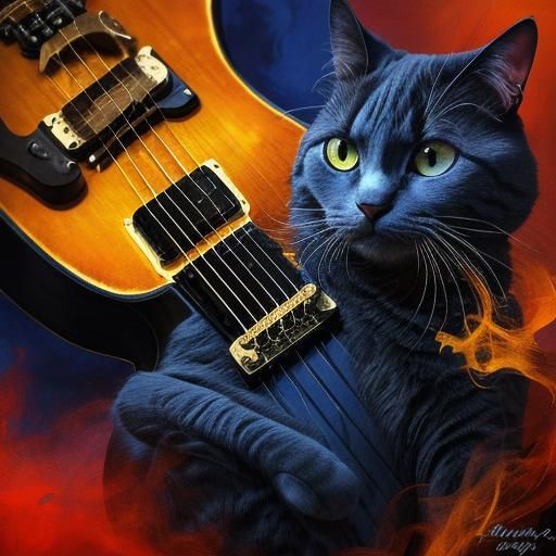 Cats Playing Jazz in Abstract Expressionism Style