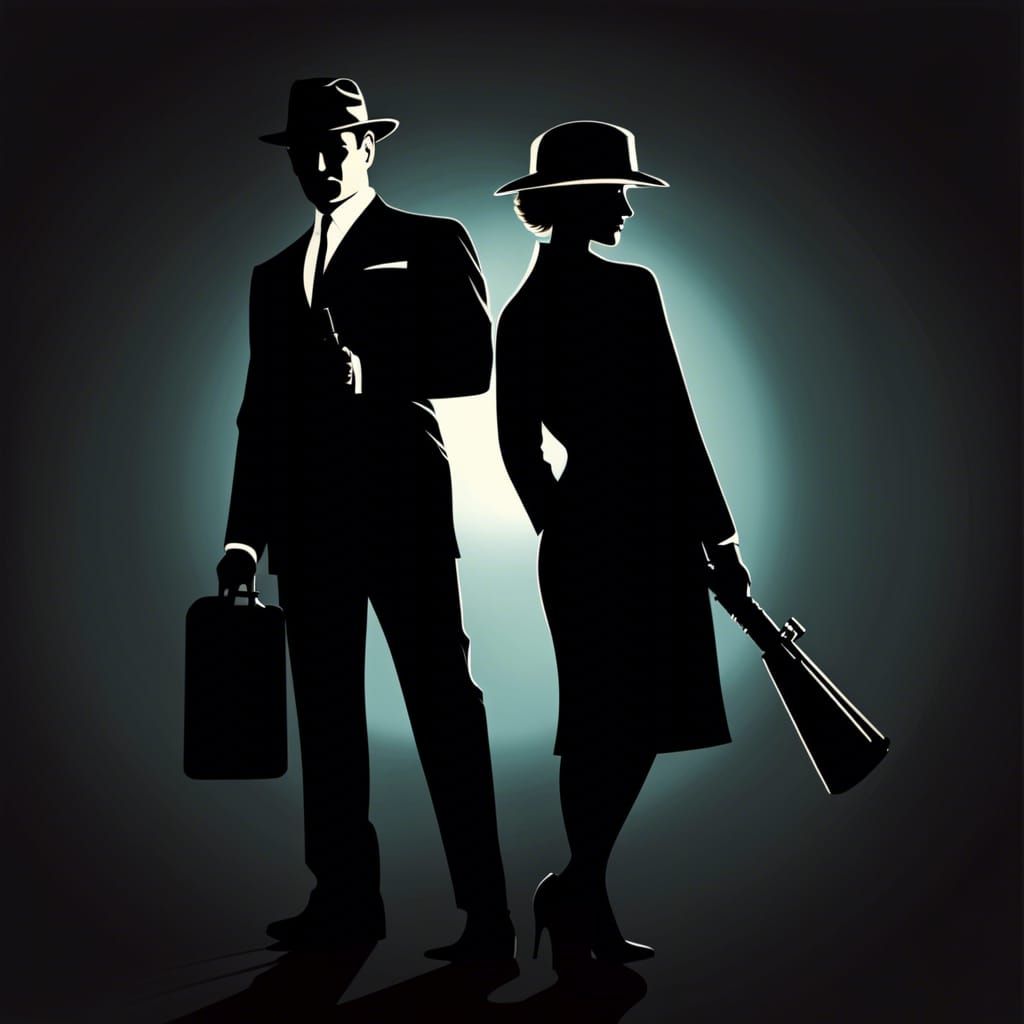 Retro Spy Silhouette in 007 Style