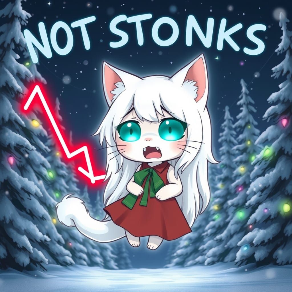 Ethereal Anime Ghost Girl Waits in the Snowy Night