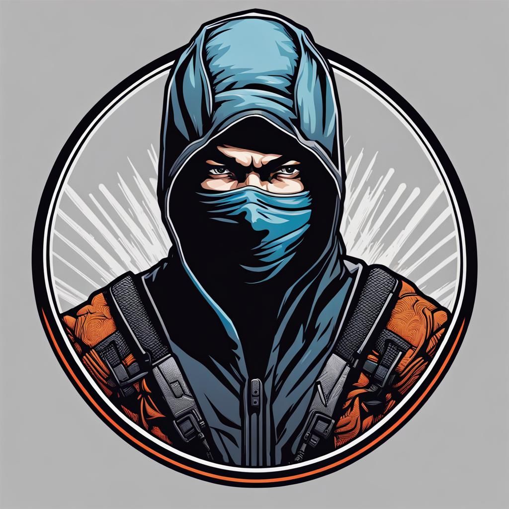 Modern Ninja Patch Logo in Vector Art