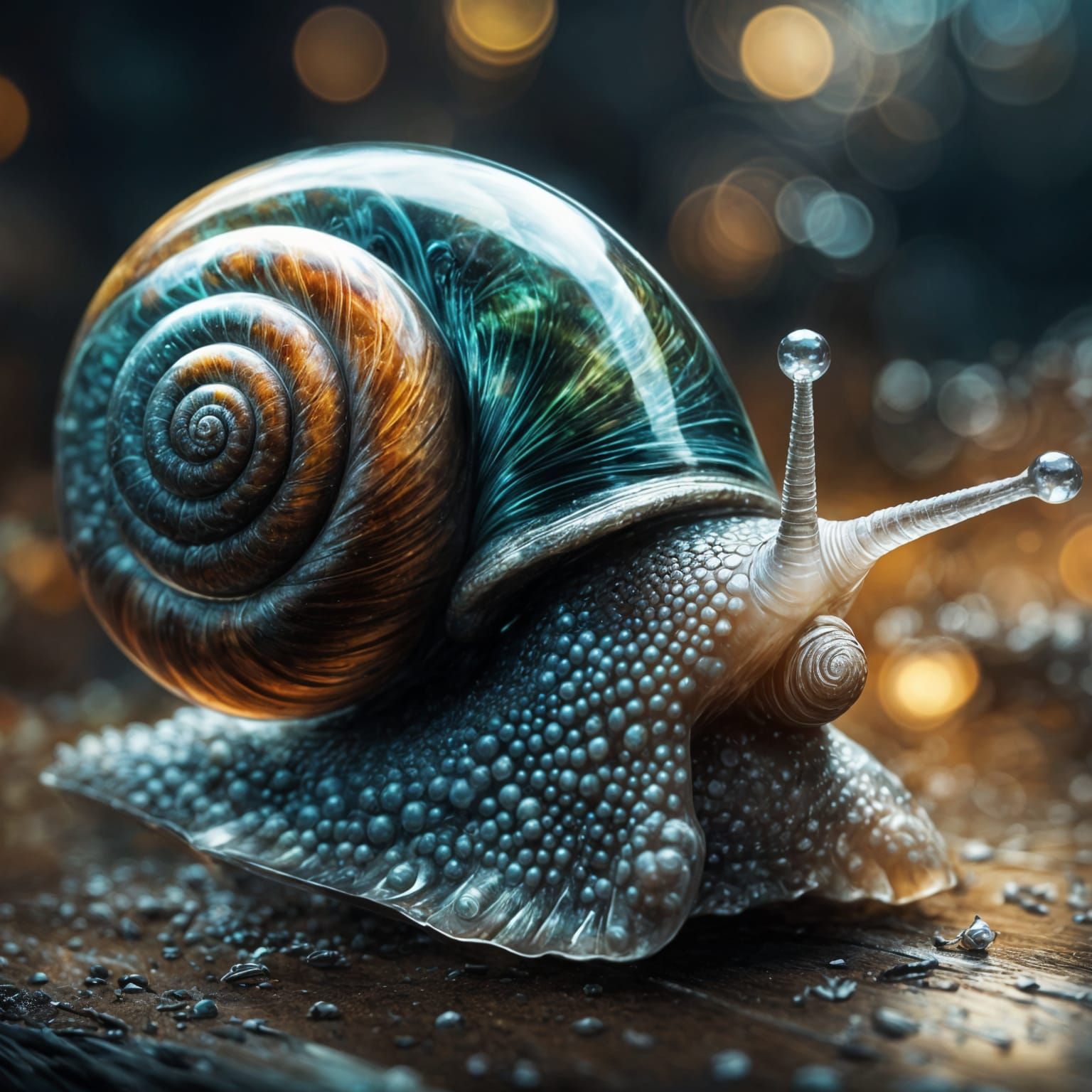 Stunning Glass Snail in Epic Cinematic Digital Painting
