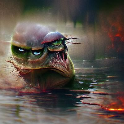Sinister Angry Turtle in Fantasy Art Style