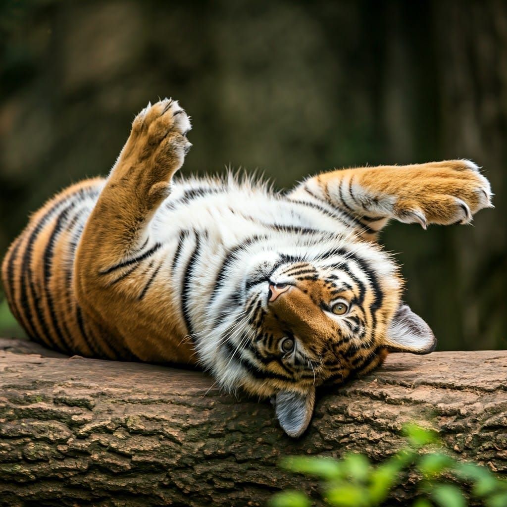 Surreal Tiger Basks in Vibrant Daylight