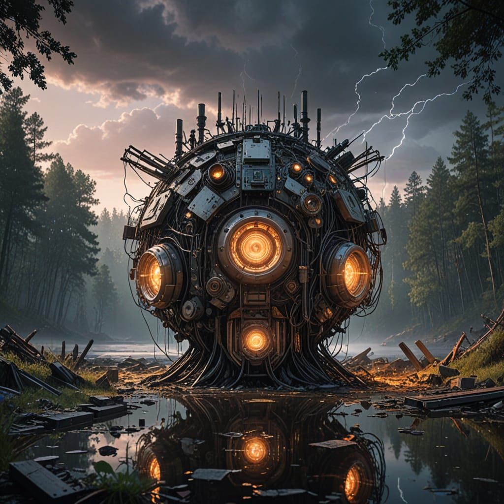 Dystopian Apocalypse Unfolds Over Serene Lake