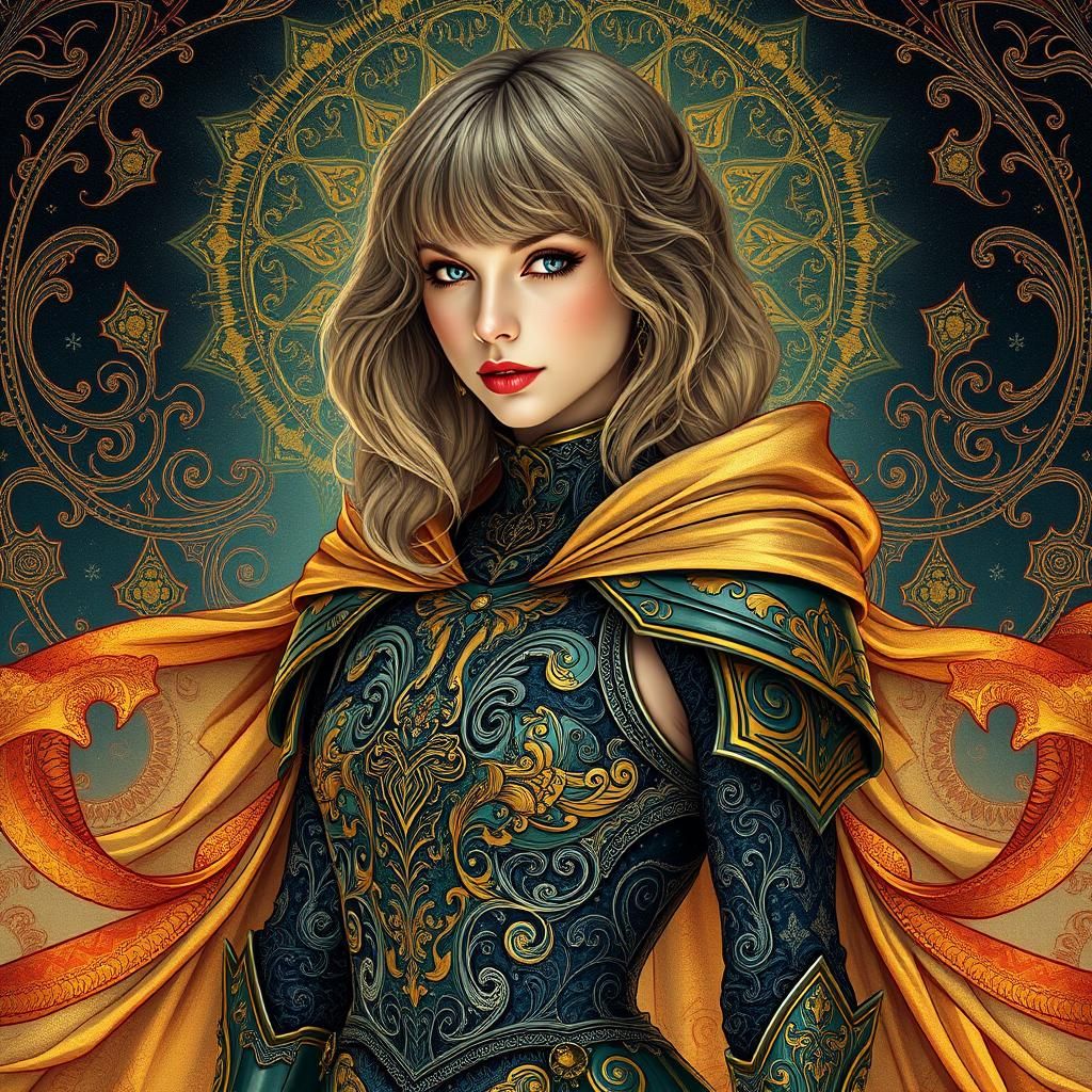 Taylor Swift as Art Nouveau Warrior Queen