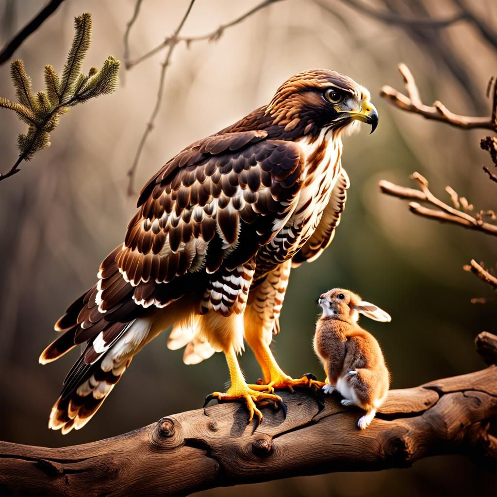 Hawk and Rabbit: A Study in Dramatic Lighting