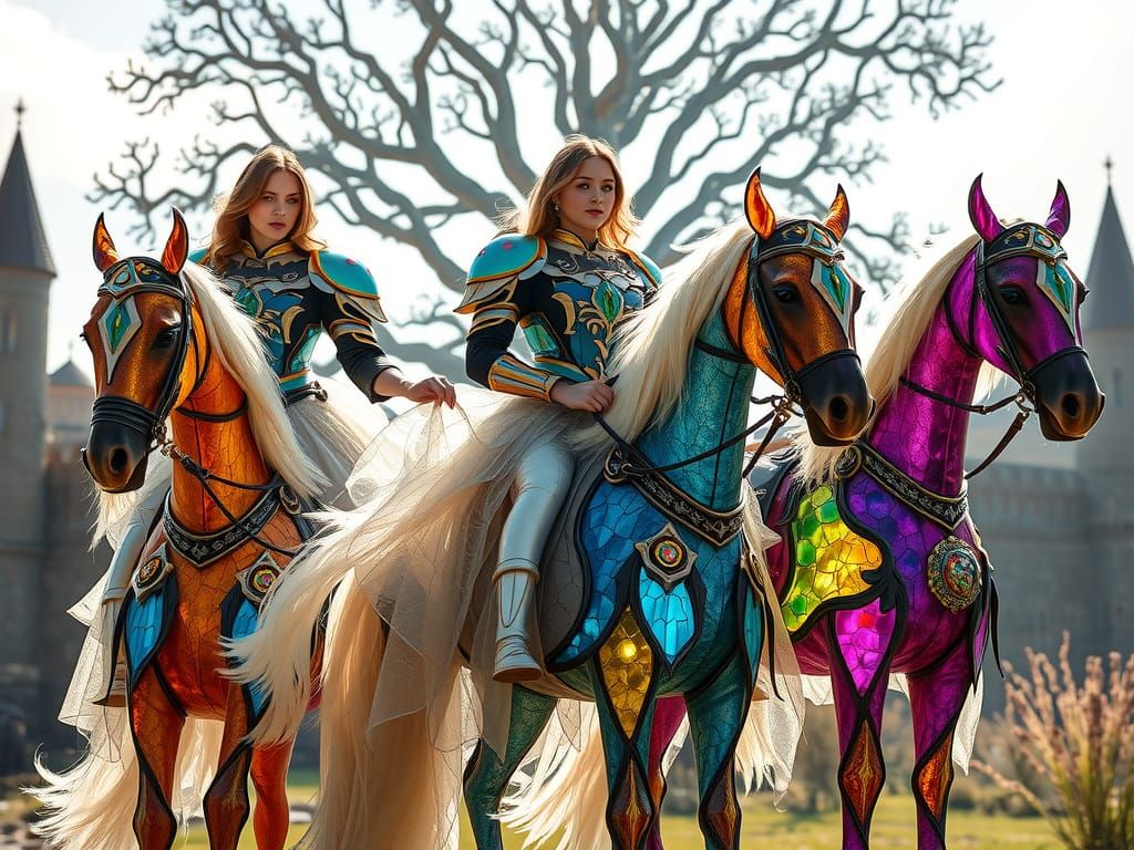Glass Knights Fashion: Crystal Armor on Magic Steeds