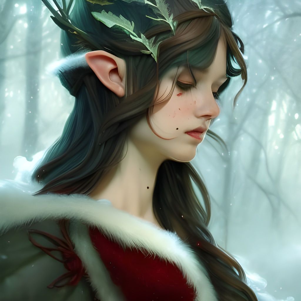 Winter Elf Portrait in Detailed Digital Art