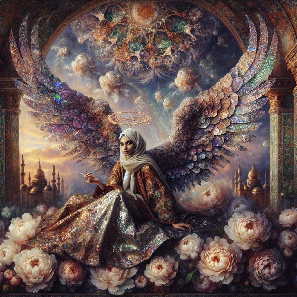 Fallen Angel in Renaissance Style Temple