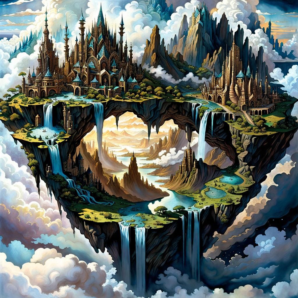 Bioluminescent Elven City in Ethereal Fantasy World