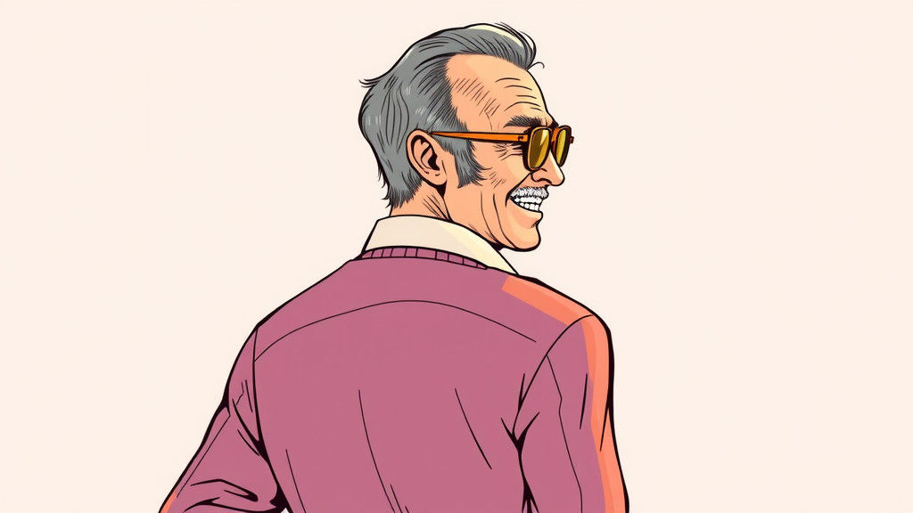 Modern Comic Style Illustration of a Comic Book Icon