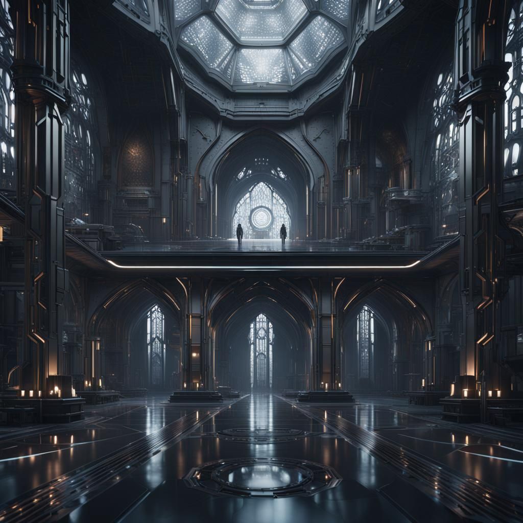 Futuristic Gothic Architecture in Sci-Fi Style