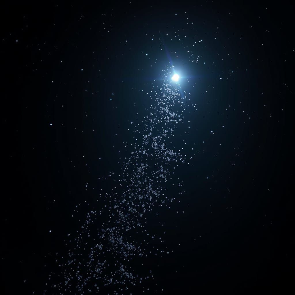 Celestial Night Sky with Frozen Water Particles