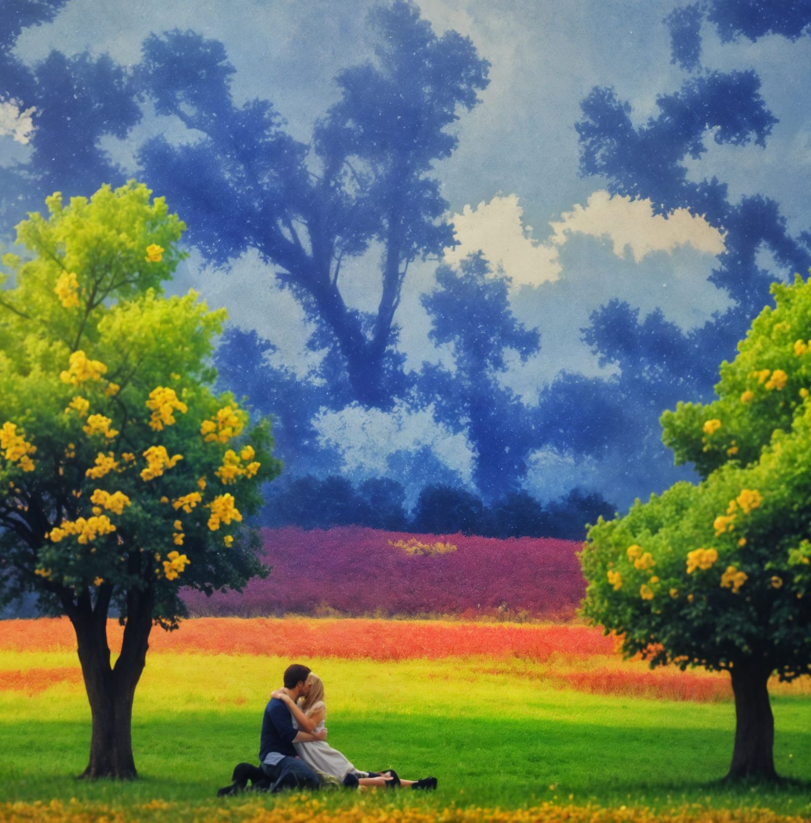 The young in one another's arms. The birds in the trees Caug...